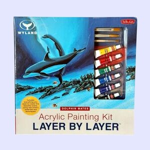 NWT Wyland Dolphin Mates Acrylic Painting Kit Layer by Layer